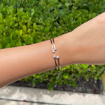 Jay Feder 18k Rose Gold Emerald Diamond Hinge Bracelet