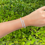 Jay Feder 18k White Gold Diamond Crossover Wrap Bangle Bracelet