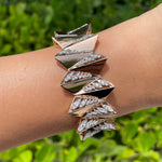 Jay Feder 18k Rose Gold Diamond Wide Bangle Bracelet