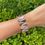 Jay Feder 18k Rose Gold Diamond Wide Bangle Bracelet