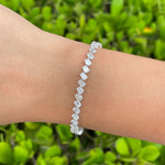 JAY FEDER 18K WHITE GOLD DIAMOND SLANTED TENNIS BRACELET