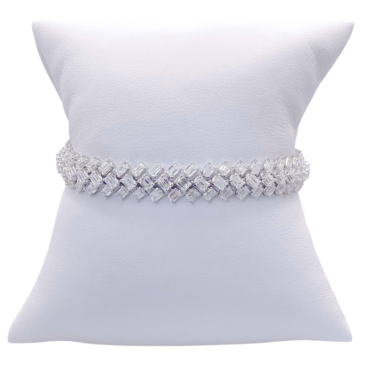 Jay Feder 18k White Gold Diamond Tennis Fashion Bracelet