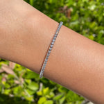 Jay Feder 14k White Gold Round Diamond Tennis Flex Bracelet