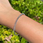 Jay Feder 14k White Gold Round Diamond Tennis Flex Bracelet