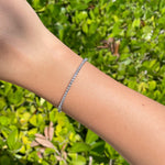 Jay Feder 14k White Gold Round Diamond Tennis Flex Bracelet