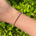 Jay Feder 14k White Gold Diamond Halfway Bangle Tennis Bracelet