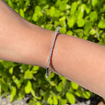 Jay Feder 14k White Gold Diamond Halfway Bangle Tennis Bracelet