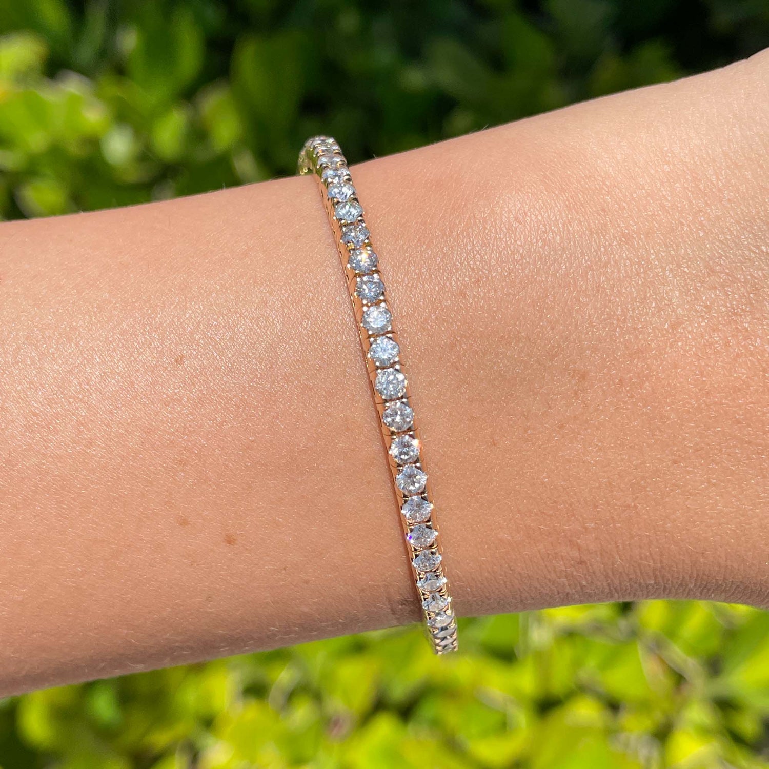 Jay Feder 18k Rose Gold Diamond Tennis Stretch Bracelet