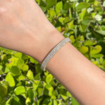 Jay Feder 18k Yellow Gold Diamond 3 Row Stretch Tennis Bangle Bracelet