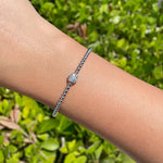 Jay Feder 18k White Gold Diamond Flower Cluster Bangle Bracelet