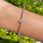 Jay Feder 18k Yellow Gold Diamond Flower Cluster Bangle Bracelet