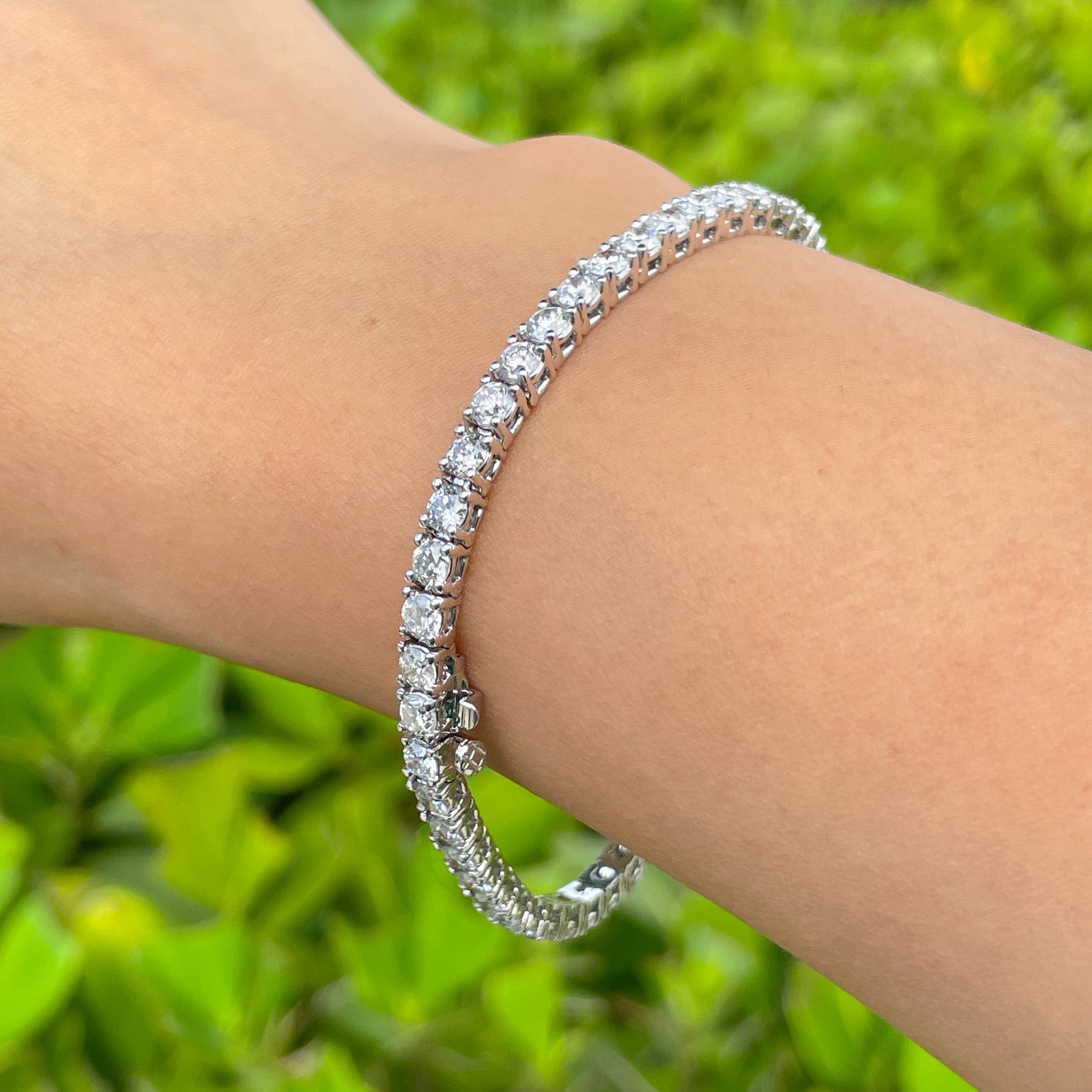 Jay Feder 18k White Gold Diamond Tennis Bracelet