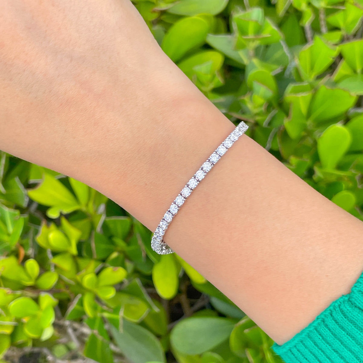 Jay Feder 18k White Gold Diamond Tennis Bracelet