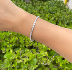 JAY FEDER 18K WHITE GOLD EMERALD CUT DIAMOND EAST TO WEST TENNIS BRACELET