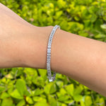 Jay Feder 14k White Gold Emerald cut Diamond Tennis Bracelet