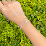 Jay Feder 14k White Gold Emerald cut Diamond Tennis Bracelet