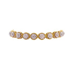 Jay Feder 14k Yellow Gold Round Diamond Cluster Tennis Bracelet