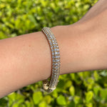 Jay Feder 14k Yellow Gold Diamond 3 Row Tennis Bracelet