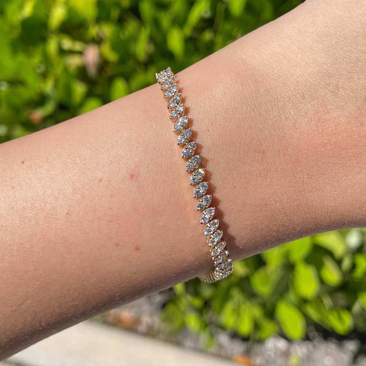 Jay Feder 14k White Gold Round Diamond Tennis Bracelet