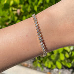 Jay Feder 14k White Gold Round Diamond Tennis Bracelet