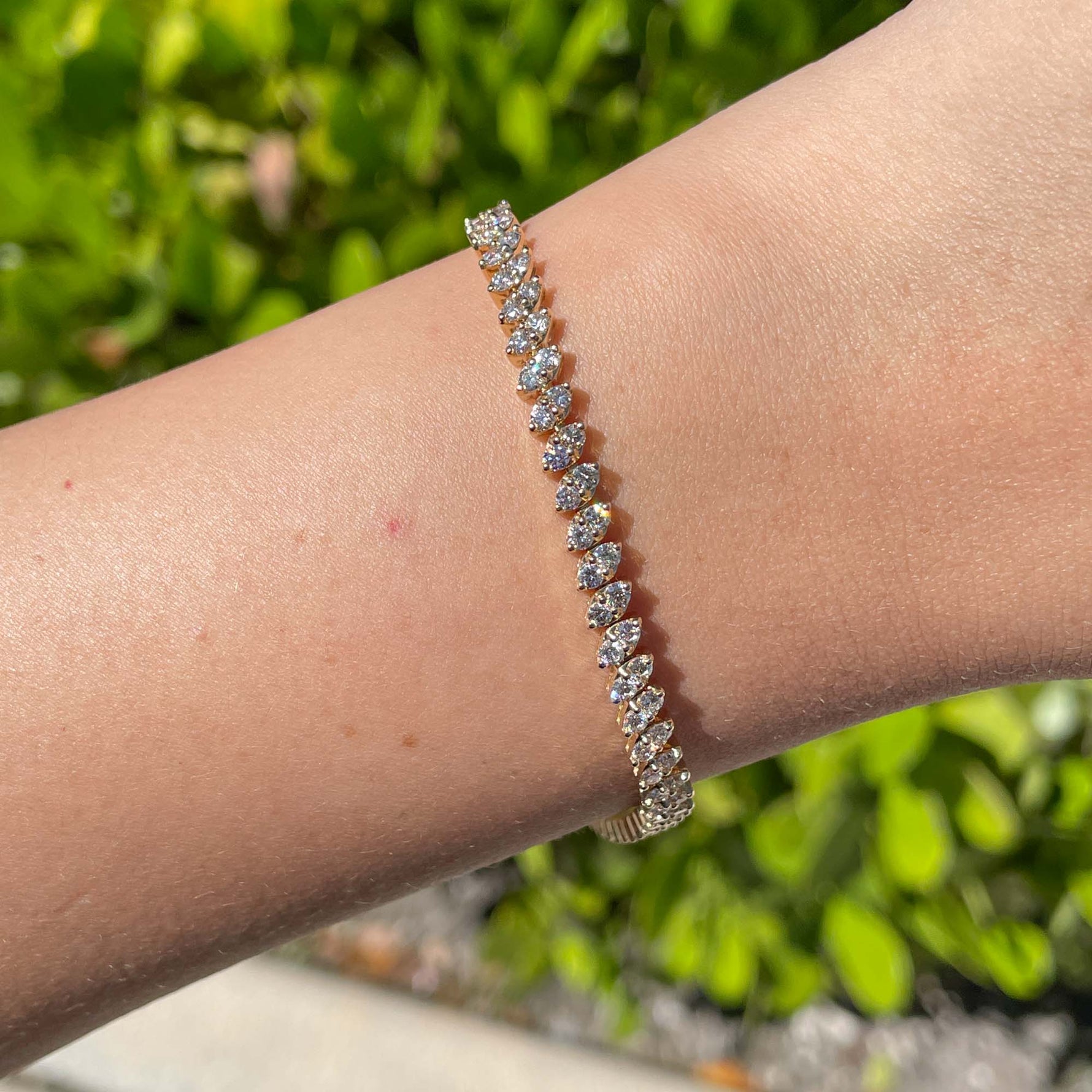 Jay Feder 14k White Gold Round Diamond Tennis Bracelet