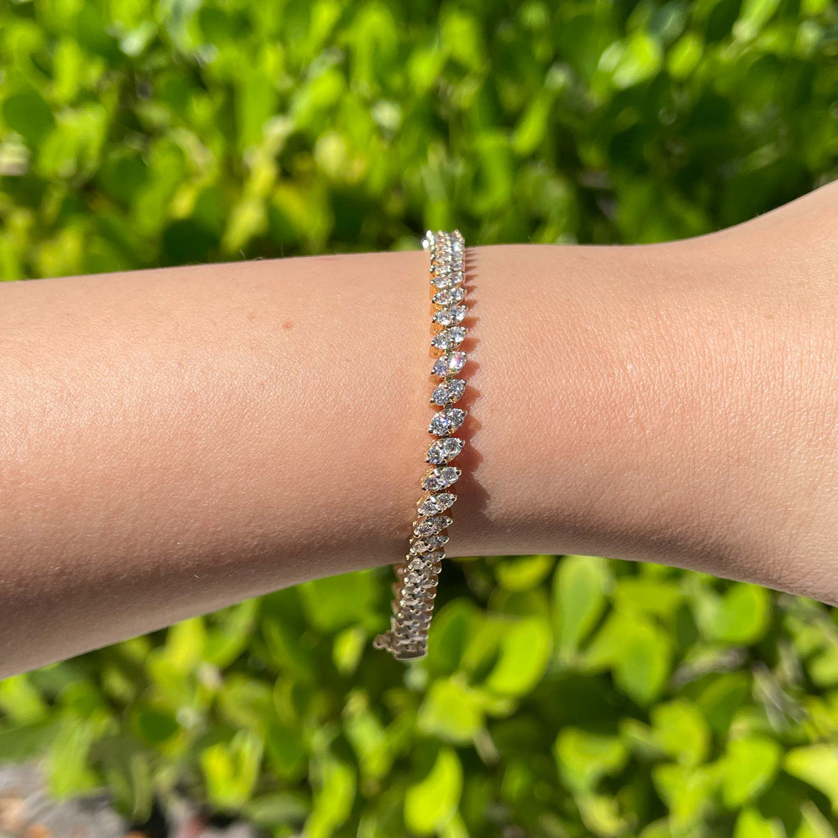 Jay Feder 14k White Gold Round Diamond Tennis Bracelet