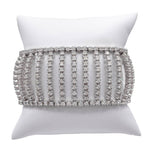 JAY FEDER 18K WHITE GOLD DIAMOND BEZEL SET WIDE BRACELET