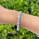 JAY FEDER 14K WHITE GOLD DIAMOND EMERALD HALO BRACELET