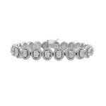 Jay Feder 14k White Gold Diamond Oval Halo Tennis Bracelet