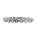 Jay Feder 14k White Gold Diamond Oval Halo Tennis Bracelet