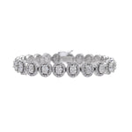 Jay Feder 14k White Gold Diamond Oval Halo Tennis Bracelet