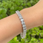 JAY FEDER 18K WHITE GOLD OVAL DIAMOND TENNIS BRACELET