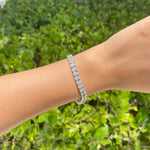 JAY FEDER 18K WHITE GOLD OVAL DIAMOND TENNIS BRACELET