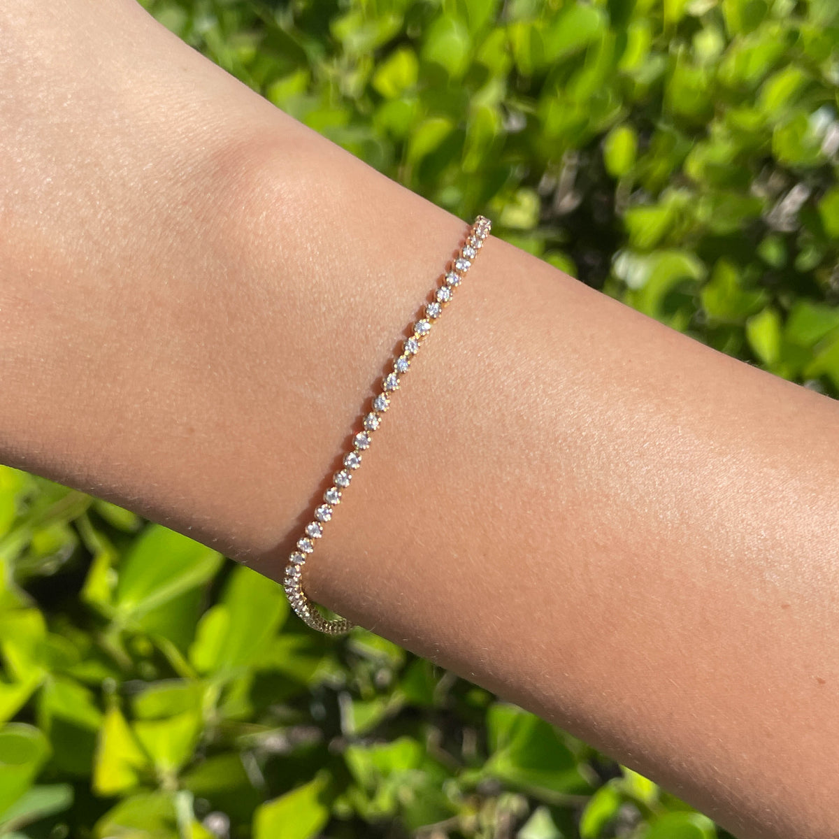 Jay Feder 18k Yellow Gold Diamond Tennis Bracelet