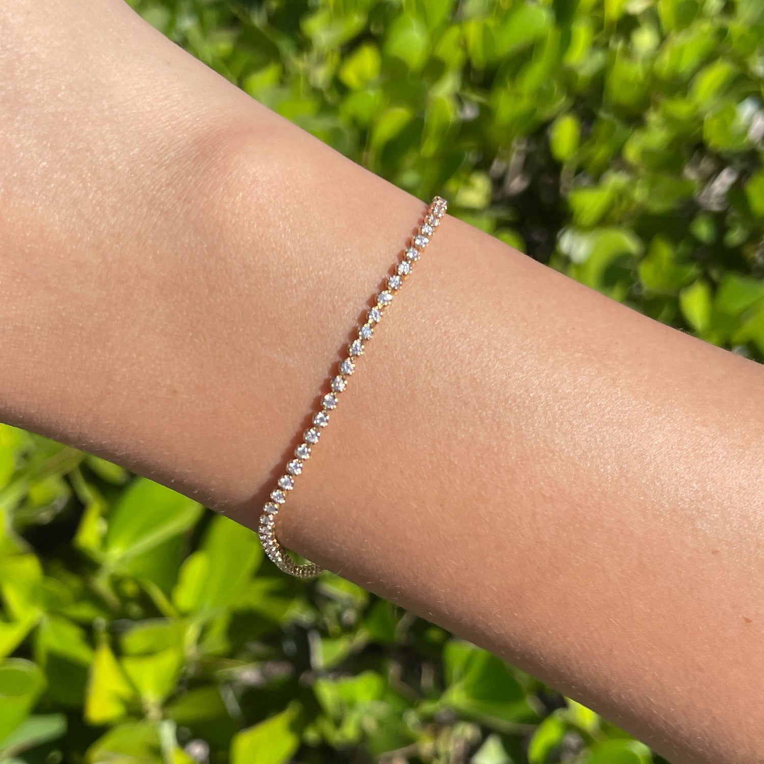 Jay Feder 18k Yellow Gold Diamond Tennis Bracelet