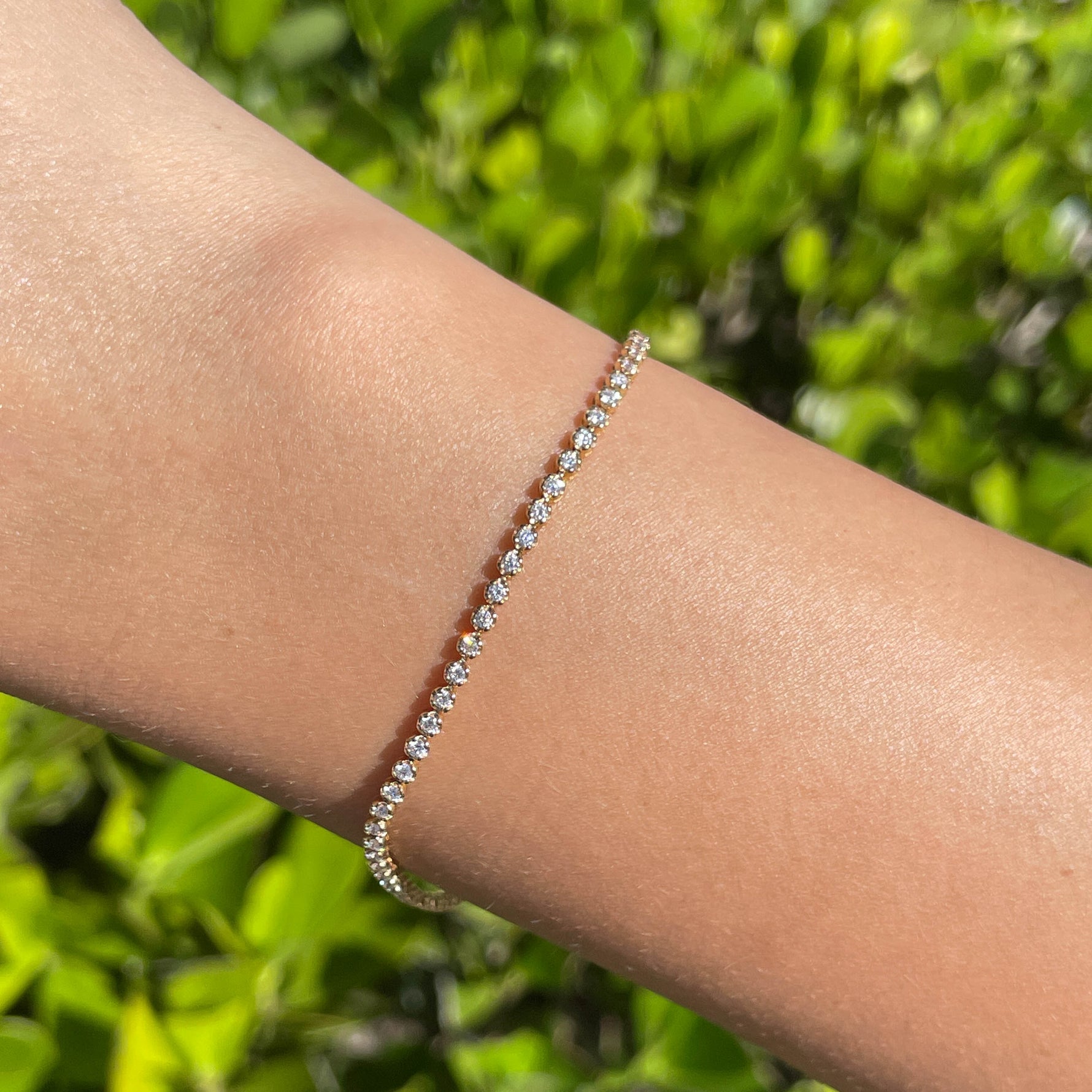 Jay Feder 18k Yellow Gold Diamond Tennis Bracelet