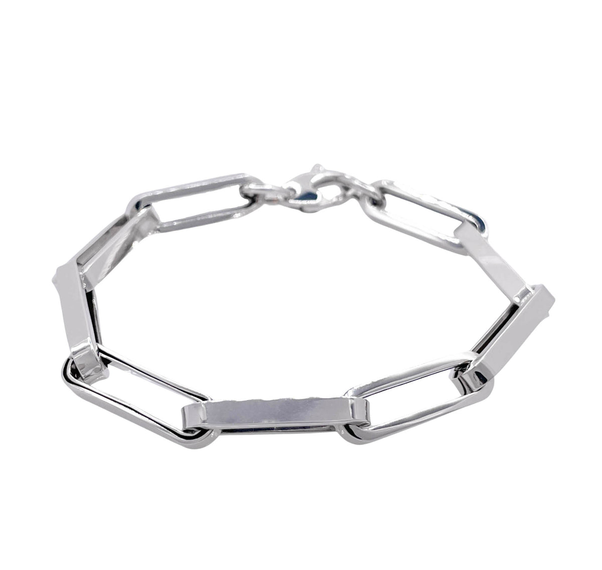 Jay Feder 14k White Gold Paperclip Chain Bracelet