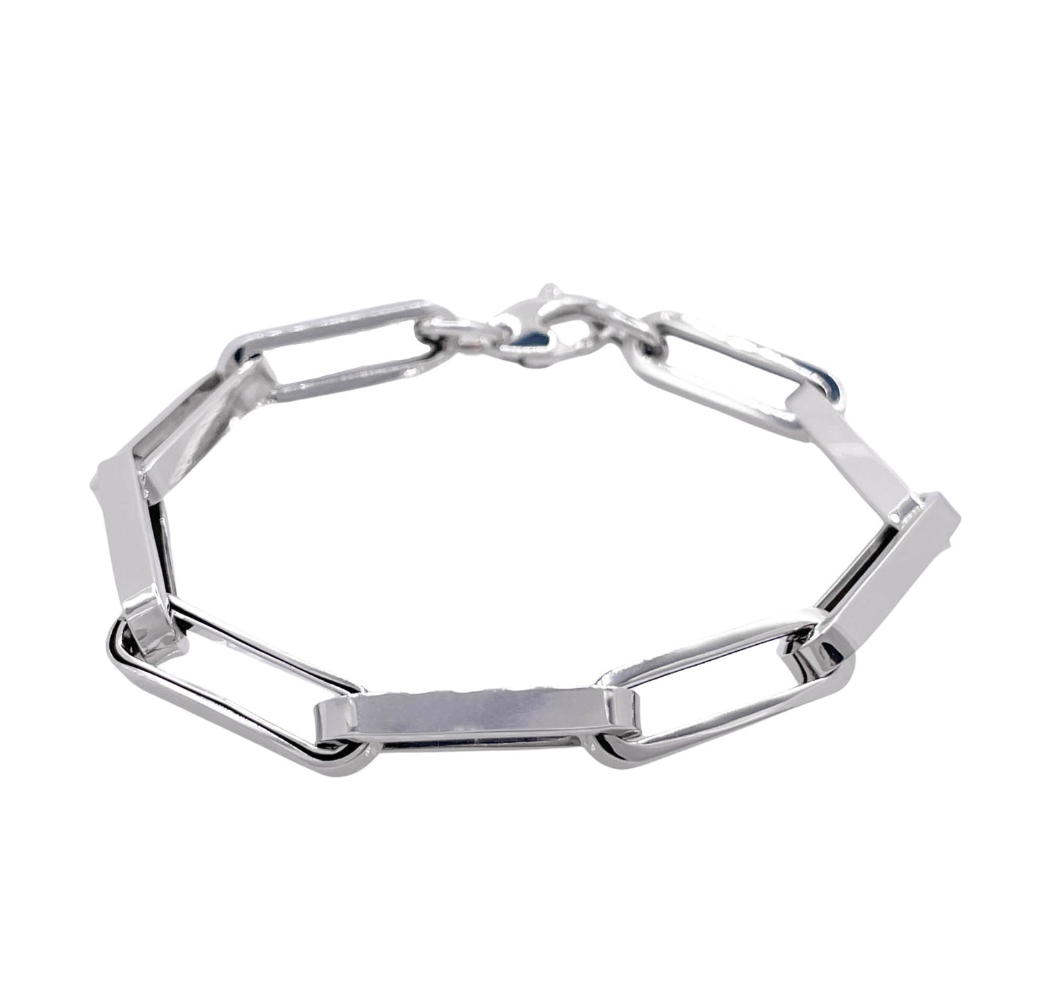 Jay Feder 14k White Gold Paperclip Chain Bracelet