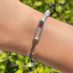 Jay Feder 14k White Gold Paperclip Chain Bracelet