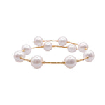 Jay Feder 18k Yellow Gold Pearl Tube Wrap Bangle Bracelet