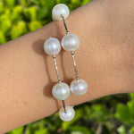 Jay Feder 18k Yellow Gold Pearl Tube Wrap Bangle Bracelet