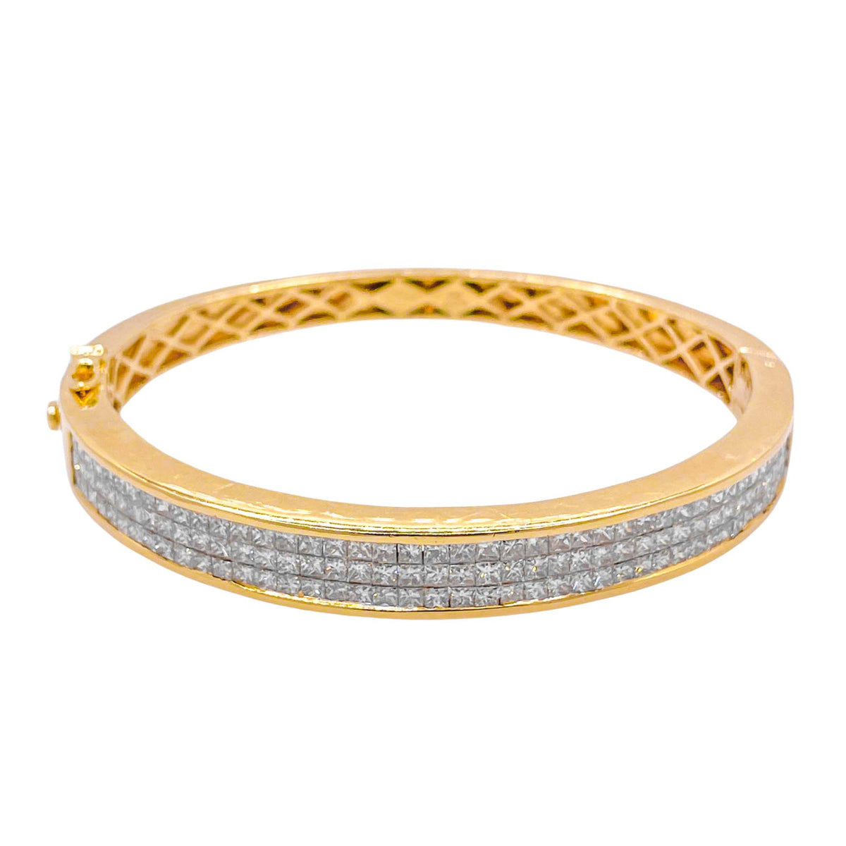 Jay Feder 18k Yellow Gold Diamond Bangle Bracelet