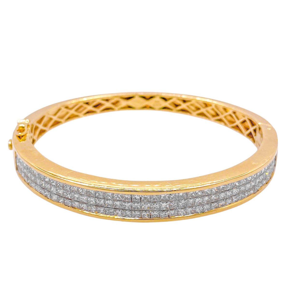 Jay Feder 18k Yellow Gold Diamond Bangle Bracelet