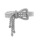 Jay Feder 18K White Gold Diamond "Belt" Bezel Set Bracelet