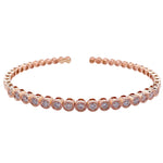 Jay Feder 14K Rose Gold Diamond Bezel Cuff Bangle Bracelet