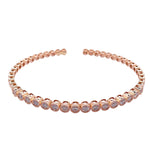 Jay Feder 14K Rose Gold Diamond Bezel Cuff Bangle Bracelet