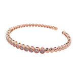 Jay Feder 14K Rose Gold Diamond Bezel Cuff Bangle Bracelet