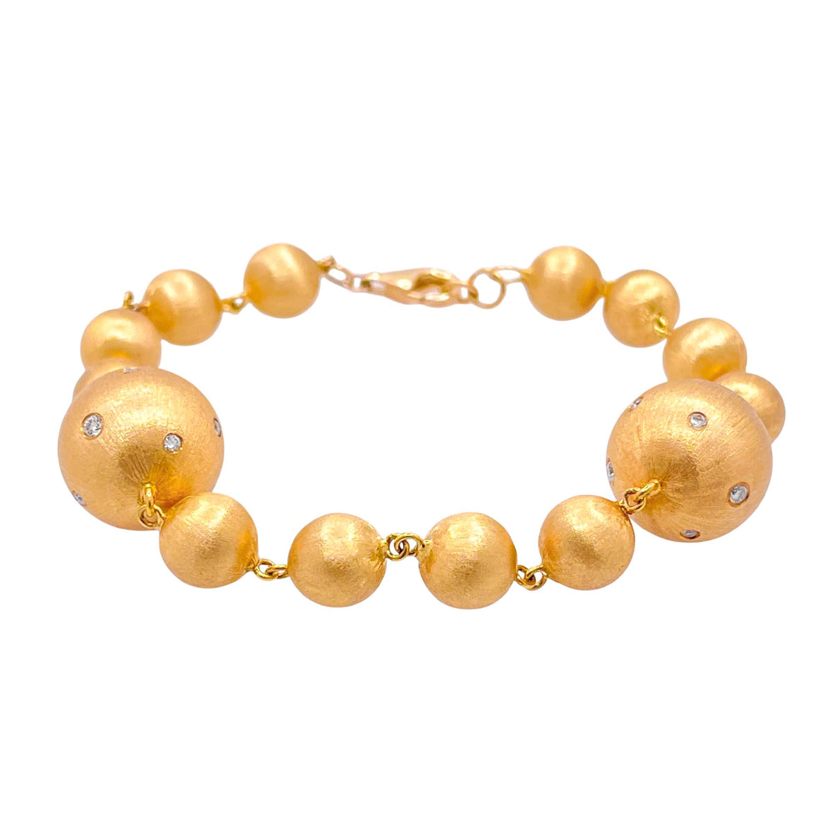 Jay Feder 14K Yellow Gold Diamond Ball Bracelet