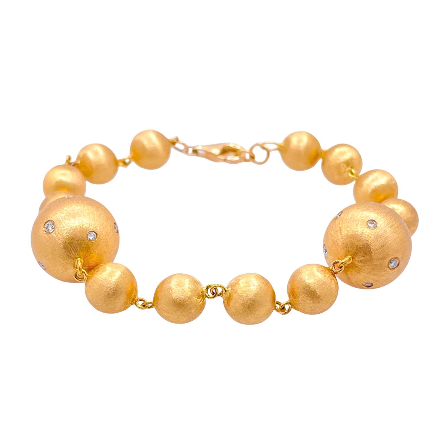 Jay Feder 14K Yellow Gold Diamond Ball Bracelet