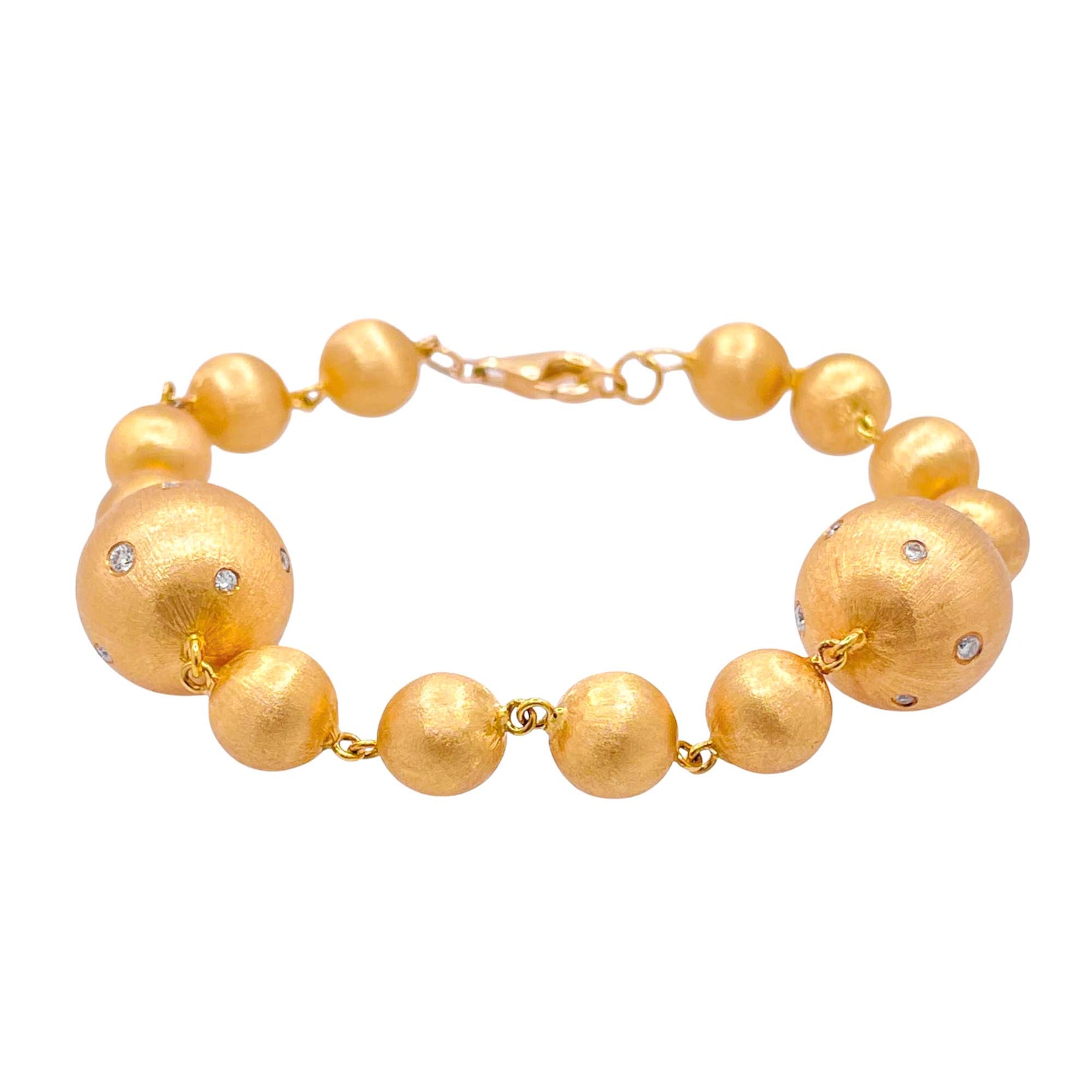 Jay Feder 14K Yellow Gold Diamond Ball Bracelet